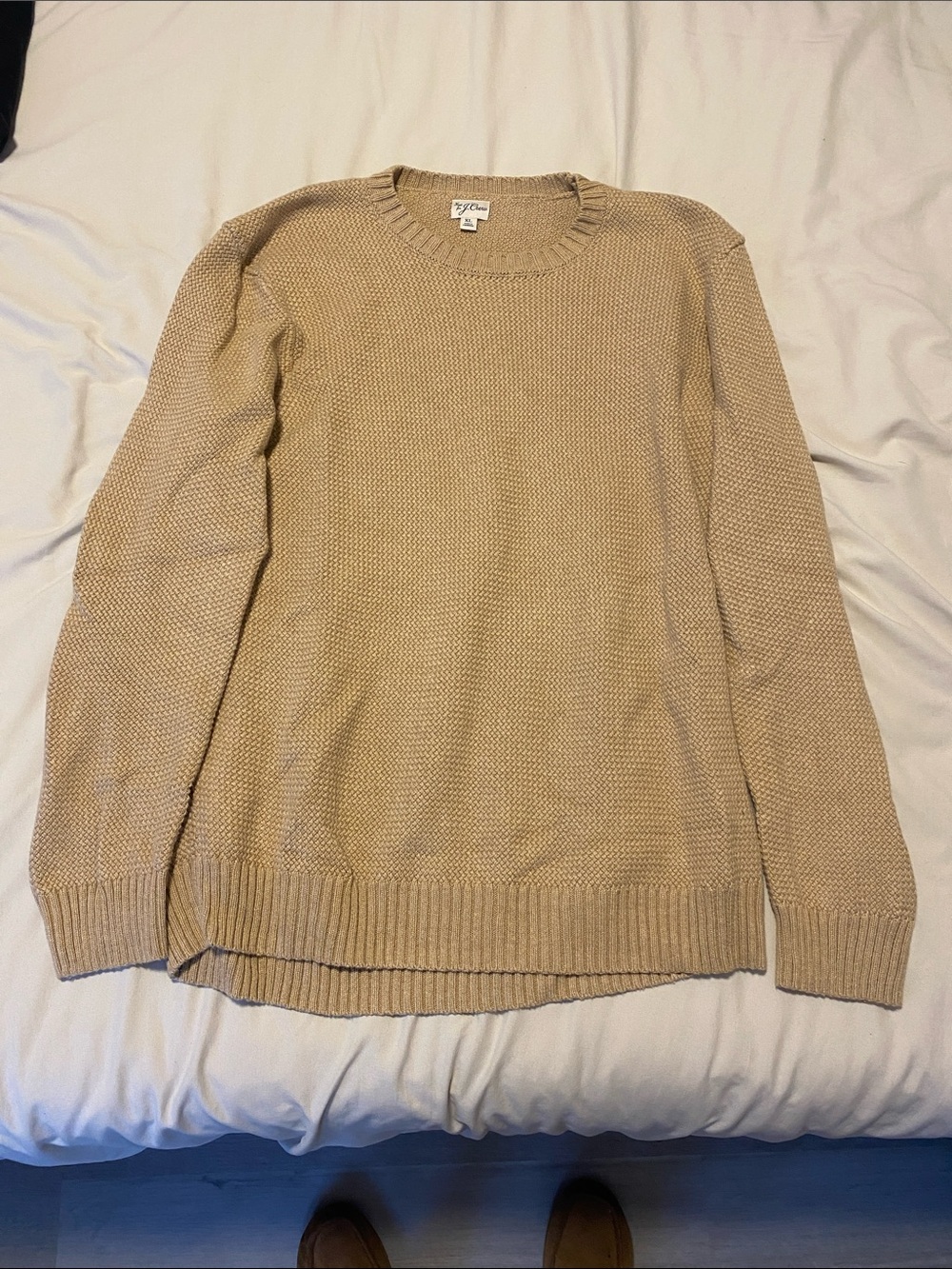 J. Crew Men's Tan Crewneck Knit Sweater